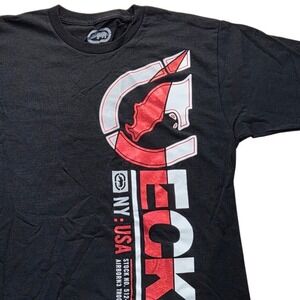 Ecko Unltd. Mens Black Graphic‎ Print Short Sleeve T-Shirt Medium